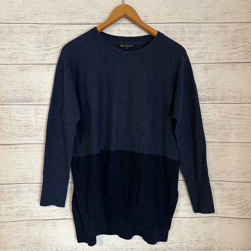 Athleta Stargazer Colorblock Tunic Cashmere Blend Sweater.